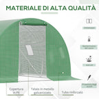 3x3x2m Outdoor Tunnel Greenhouse with PE Cover, Zippered Door and 4 Windows, Green - Borge' Group Limited