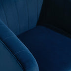 Homcom Modern Armchair Nordic style Cover Velvet and Legs in Wooden, Blue - Borgè