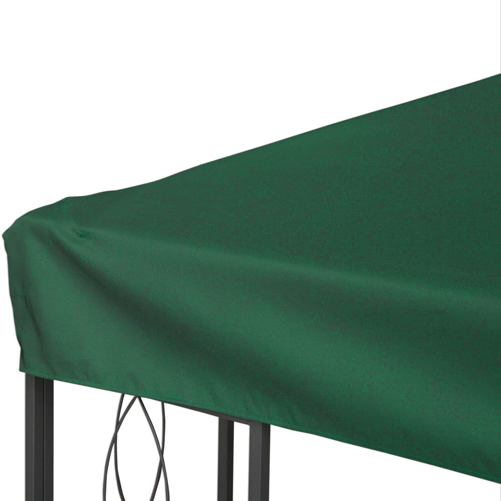 Outsunny coverage for gazebo 4x3 m at 2 levels in polyester with straps and 10 drainage holes, green - Borgè