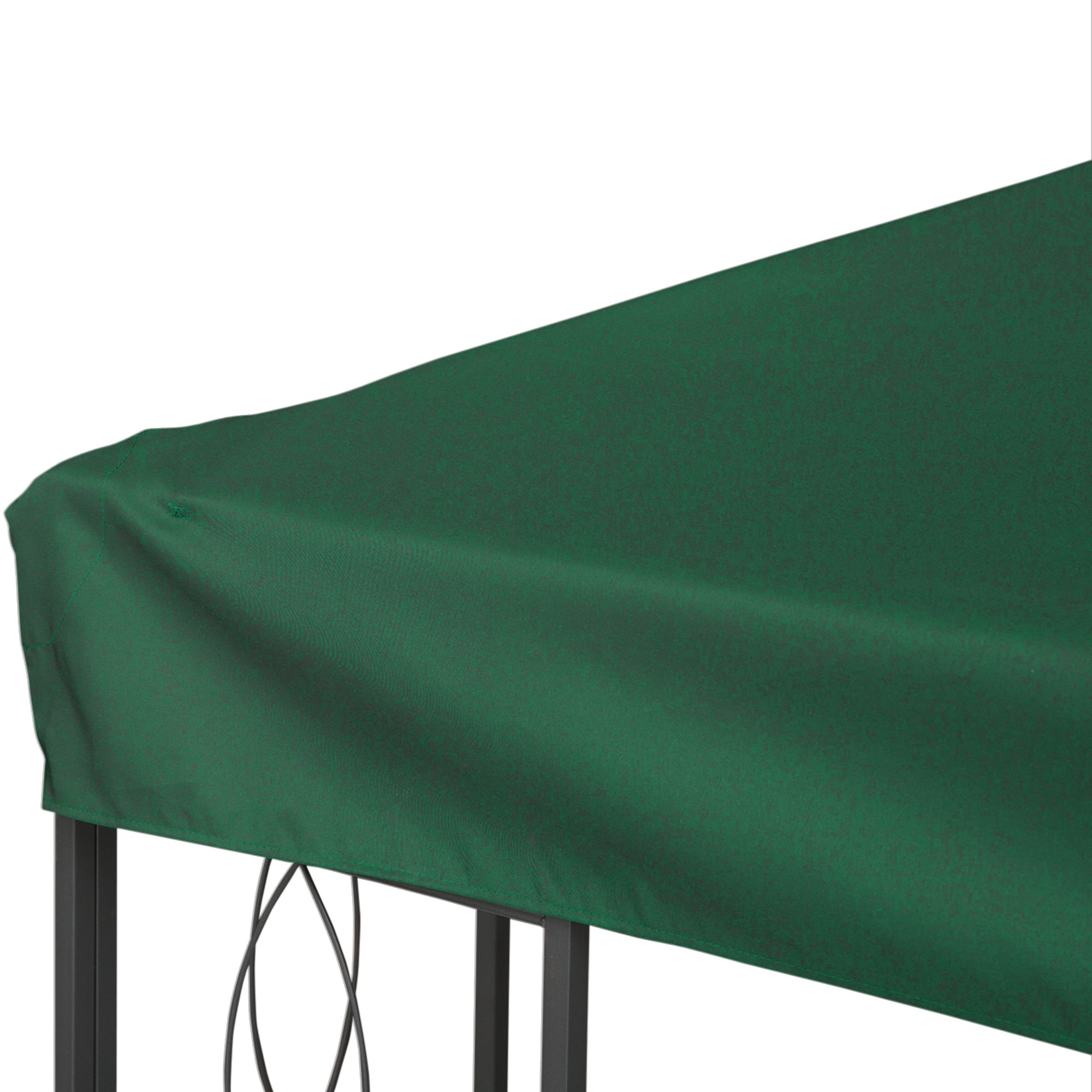 Outsunny coverage for gazebo 4x3 m at 2 levels in polyester with straps and 10 drainage holes, green - Borgè