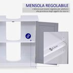 Kleankin Mobile Under Bathroom Washa with U -cut, 2 doors with adjustable shelf in MDF, 60x30x60cm Grey white - Borgè