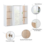 Homcom cabinet with mdf mirror and chipboard with 3 side shelves and internal adjustable shelf, 60x14.5x49.4 cm - Borgè