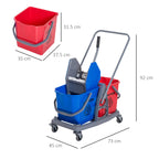 Professional Cleaning Cart 2 Secchi capabilities 25L Strlock 73 × 45 × 92cm - Borgè