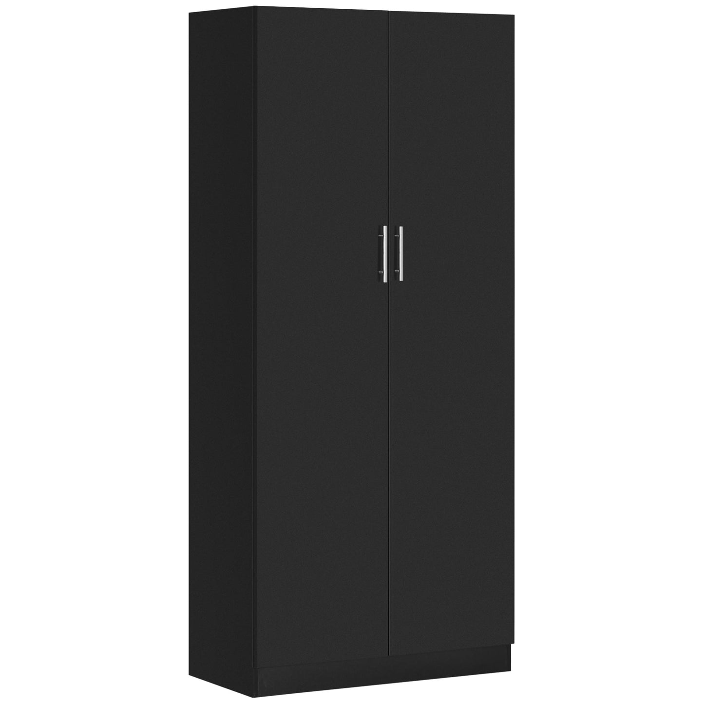 Wardrobe / Closet with 4 Shelves, Wooden wardrobe MDF , Black | - Borgè