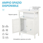 Kleankin Waterproof bathing cabinet with 2 shelves and white MDF locker - Borgè