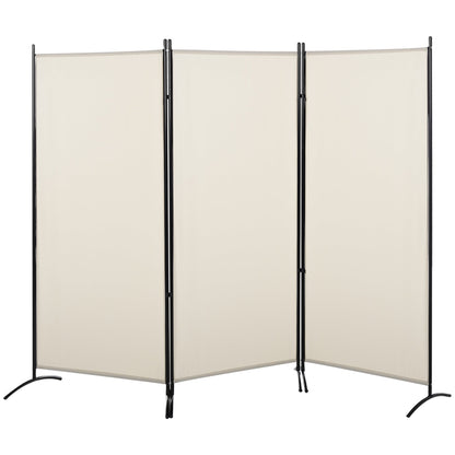 Folding 3 Panel Panels, Sideplain Divisory for metal environments and polyester 253x50x182cm Beige