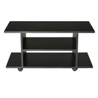 Mobile Wooden TV Door with wheels, black, 80x40x40cm - Borgè