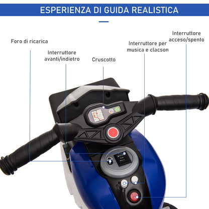 electric motorcycle for children 3-5 years 6v battery - Black blue - Borgè