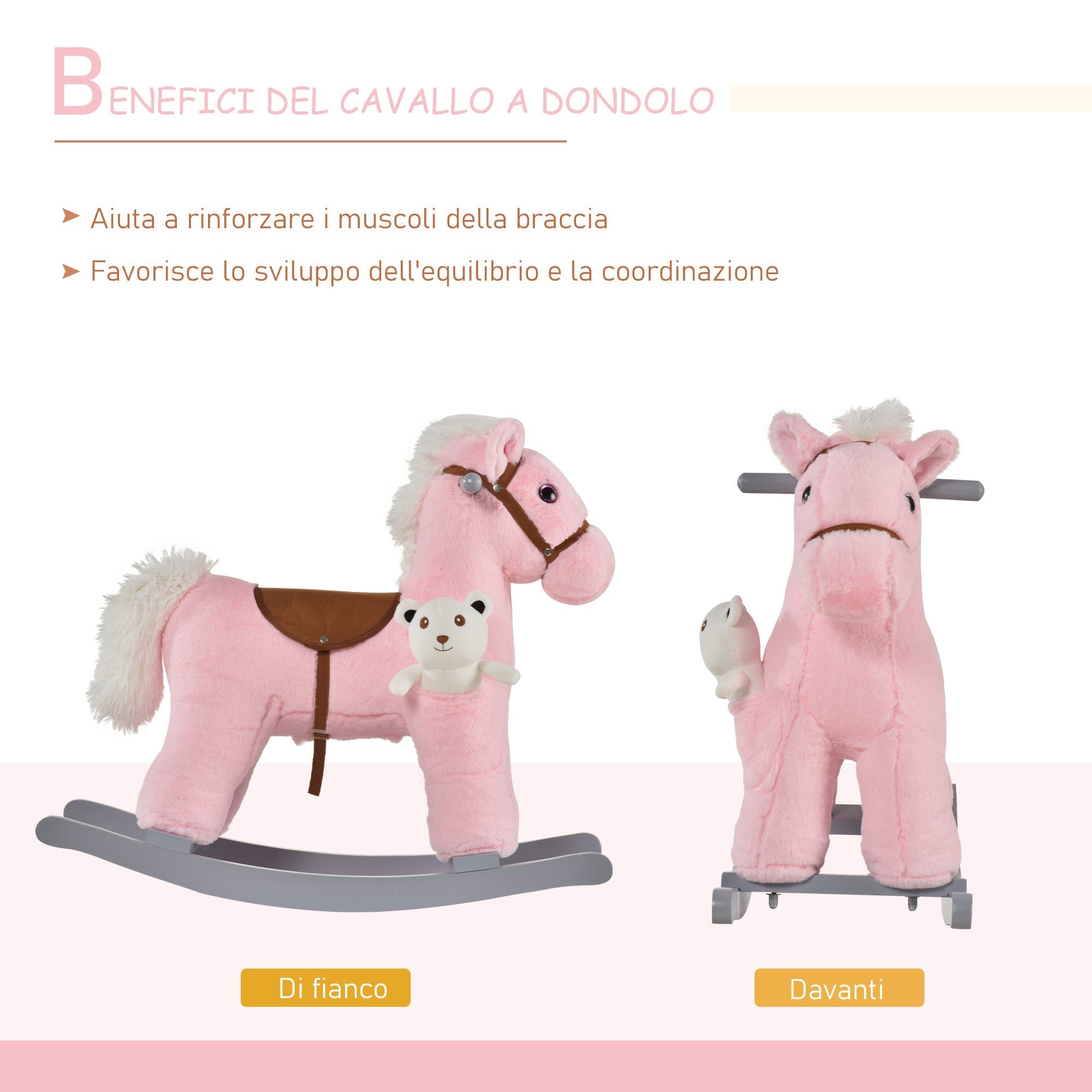Plush Pink Rocking Horse | 18-36 Months - Borgè