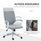 Ergonomic office chair with adjustable height and rocking function - Grey - Borgè