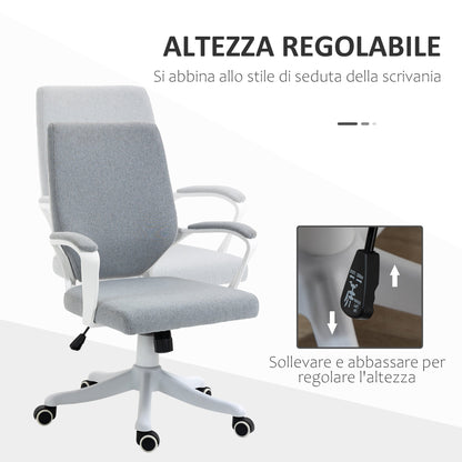 Ergonomic office chair with adjustable height and rocking function - Grey - Borgè