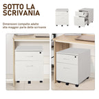 White wooden door -to -wooden docking with 2 drawers 40 x 44 x 54.6cm - Borgè