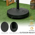 Outsunny base for 23.5kg umbrella with 2 crank and wheels, resin and steel, Ã˜53x41 cm, black - Borgè