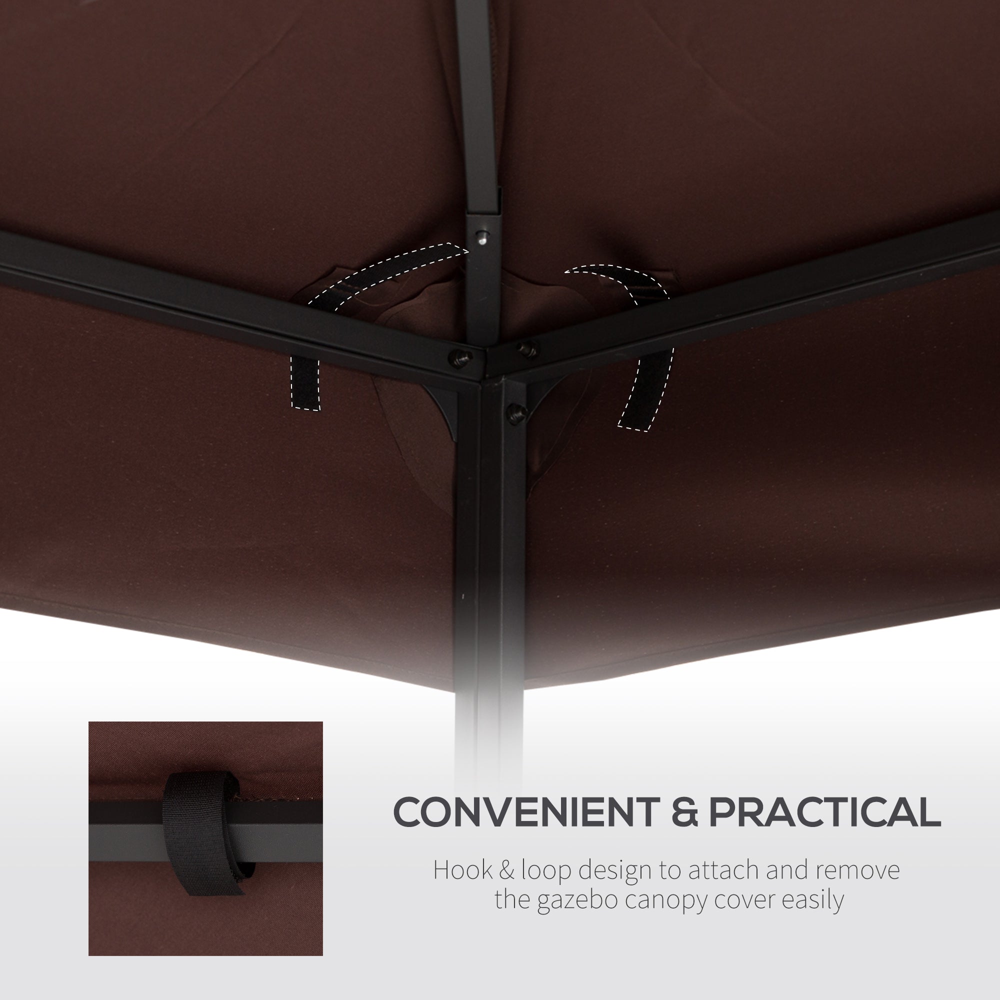 Outsunny spare roof for 3x3m gazebo at 2 levels and UV -resistant, coffee resistant - Borgè