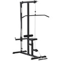 Fitness Pull Down Station for gym in the house with bench and adjustable cable - black - Borge' Group Limited