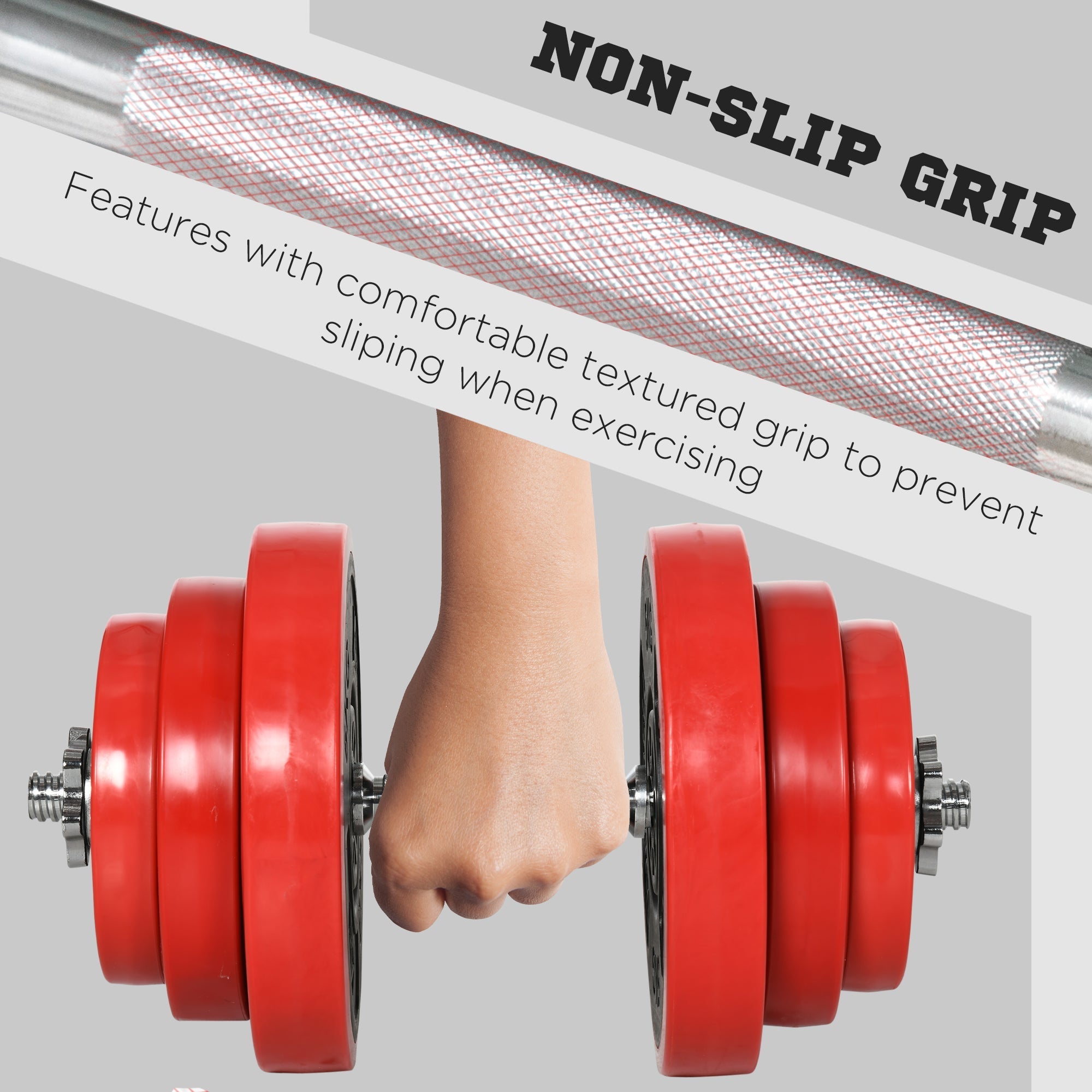 40kg Rubber Coated Metal and Iron Sand Dumbbell Set, 45x26x26cm, Red - Borge' Group Limited