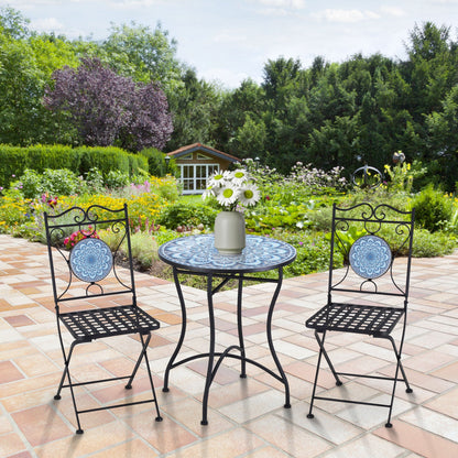 CRYSTAL BLUE | 3Pcs Garden Table and Chairs - Borgè