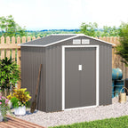 Outsunny Garden House Gate Glast Loan Utensils with sliding doors, 213x130x185cm, Grey - Borgè