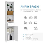 Column Cabinet MDF white saving for bathroom 35x24x170cm - Borgè