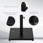 18kg Square Umbrella Base for Ø3/3.5/3.8cm Poles, 45x45x39cm, Black - Borge' Group Limited
