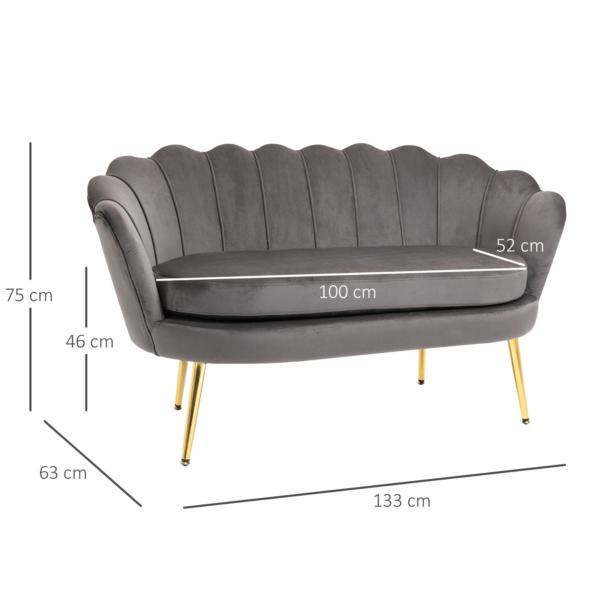 Shell Shaped 2 Seater Sofa - Borgè