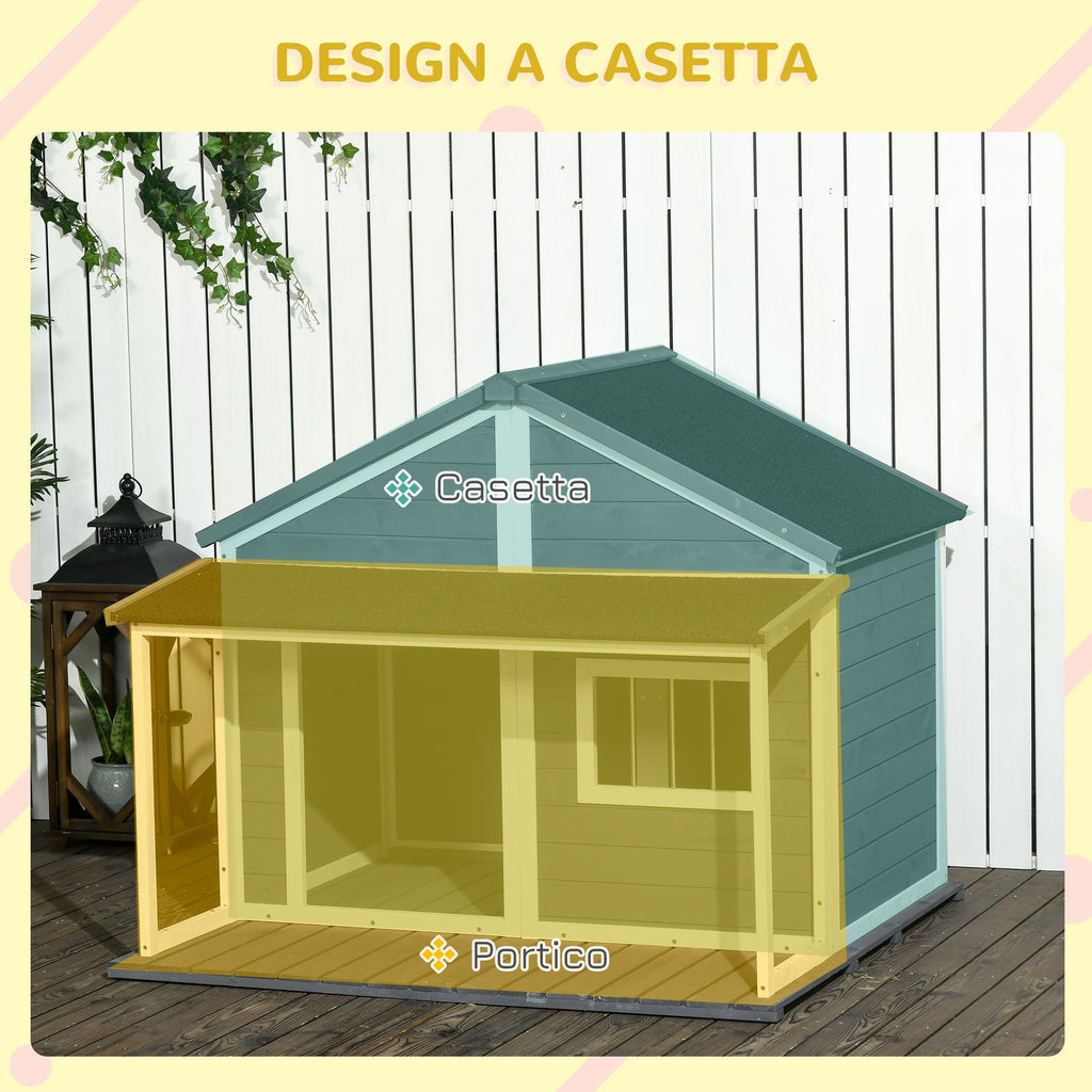 PAWHUT KNEW FOR OUROD DOGS WITH CARE, WINDOW AND Waterproof roof, 124x112x105cm, Grey - Borgè
