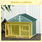 PAWHUT KNEW FOR OUROD DOGS WITH CARE, WINDOW AND Waterproof roof, 124x112x105cm, Grey - Borgè