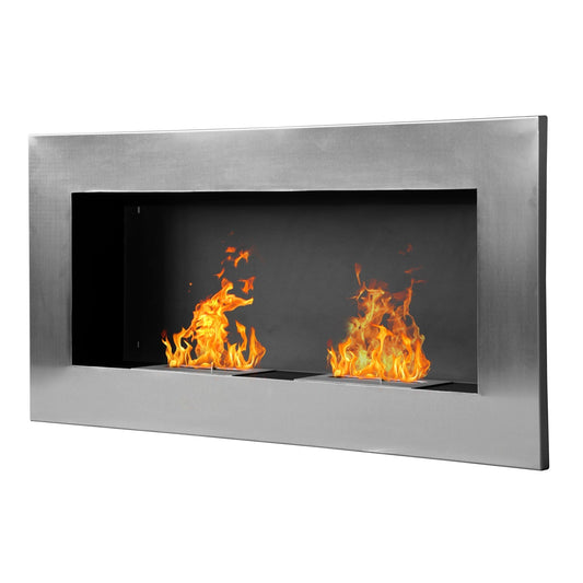 Homcom Bioethanol fireplace made in stainless steel with 2 0.9lt 110 x 54 x 14cm burners