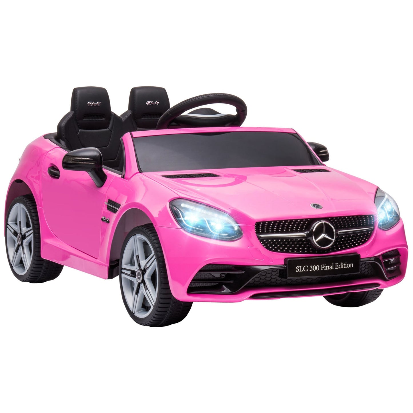 PINK MERCEDES | Electric Car for Children 3-6 Years with LED Lights, Sound Effects and Remote Control, 107x62. 5x44 cm, Pink - Borgè