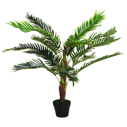 Outsunny Artificial Plan Palma Cycas 123cm high interior and outdoor with vase included - Borgè