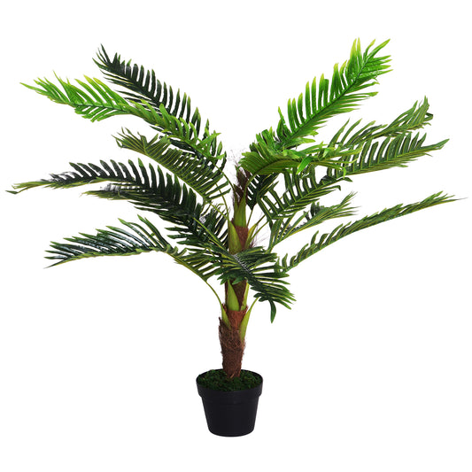 Outsunny Artificial Plan Palma Cycas 123cm high interior and outdoor with vase included - Borgè