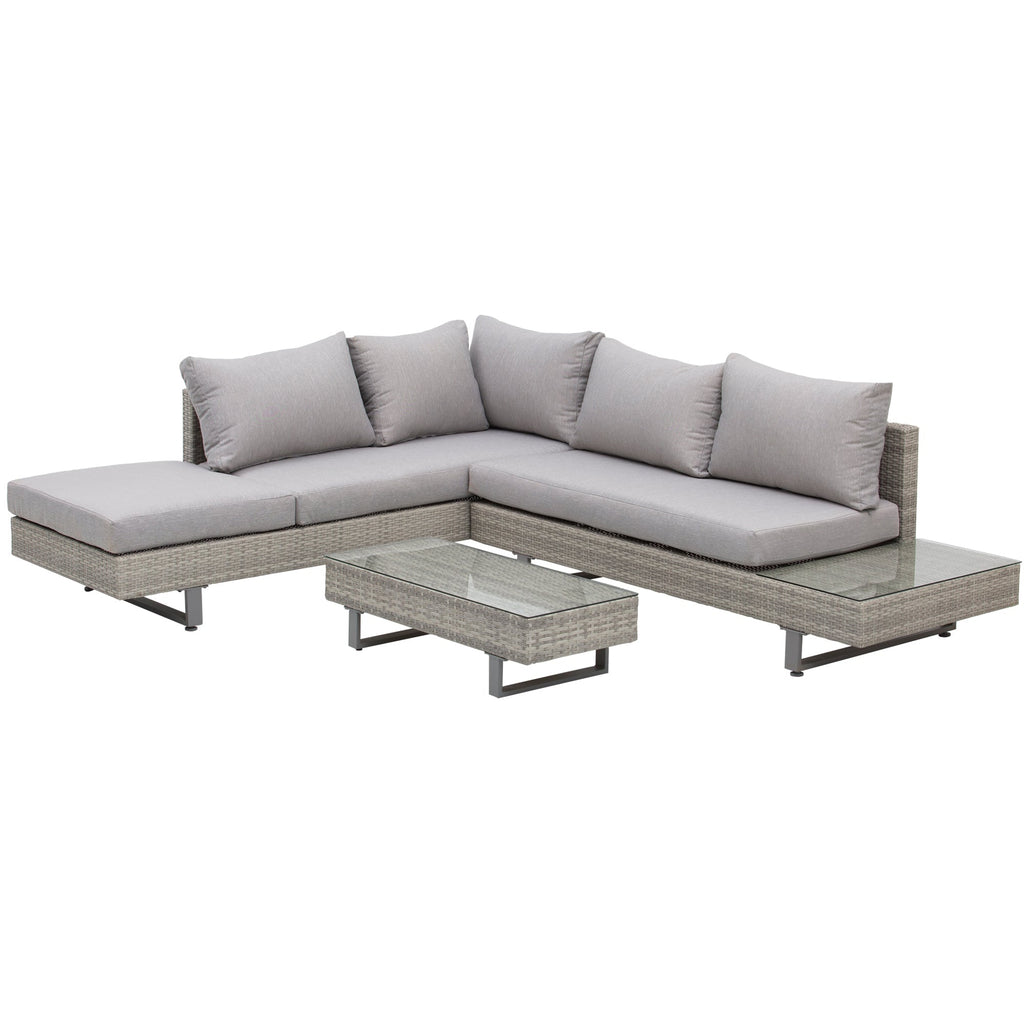 Outdoor Garden Set, Garden Lounge, Outdoor Sofa Set with Garden Table, Grey Rattan Garden Furniture - Borge' Group Limited