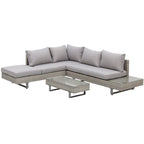 Outdoor Garden Set, Garden Lounge, Outdoor Sofa Set with Garden Table, Grey Rattan Garden Furniture - Borge' Group Limited