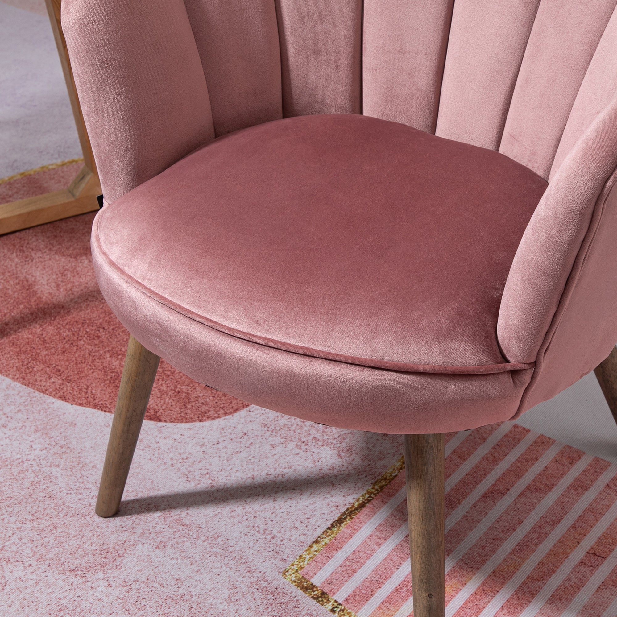 PINKISH | Shell Armchair in Pink Velvet | 66x72x79cm - Borgè
