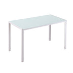 Modern Rectangular Table Metal structure and tempered glass top - white - Borgè