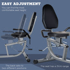 Cyclette horizontal Recumbent with 8 levels of resistance, LCD screen and adjustable seat, 122-137x62x103 cm - Borge' Group Limited