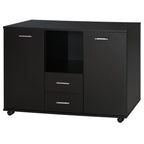 Vadetto bruttle carrier for the office with 360 ° wheels in black wood - Borgè