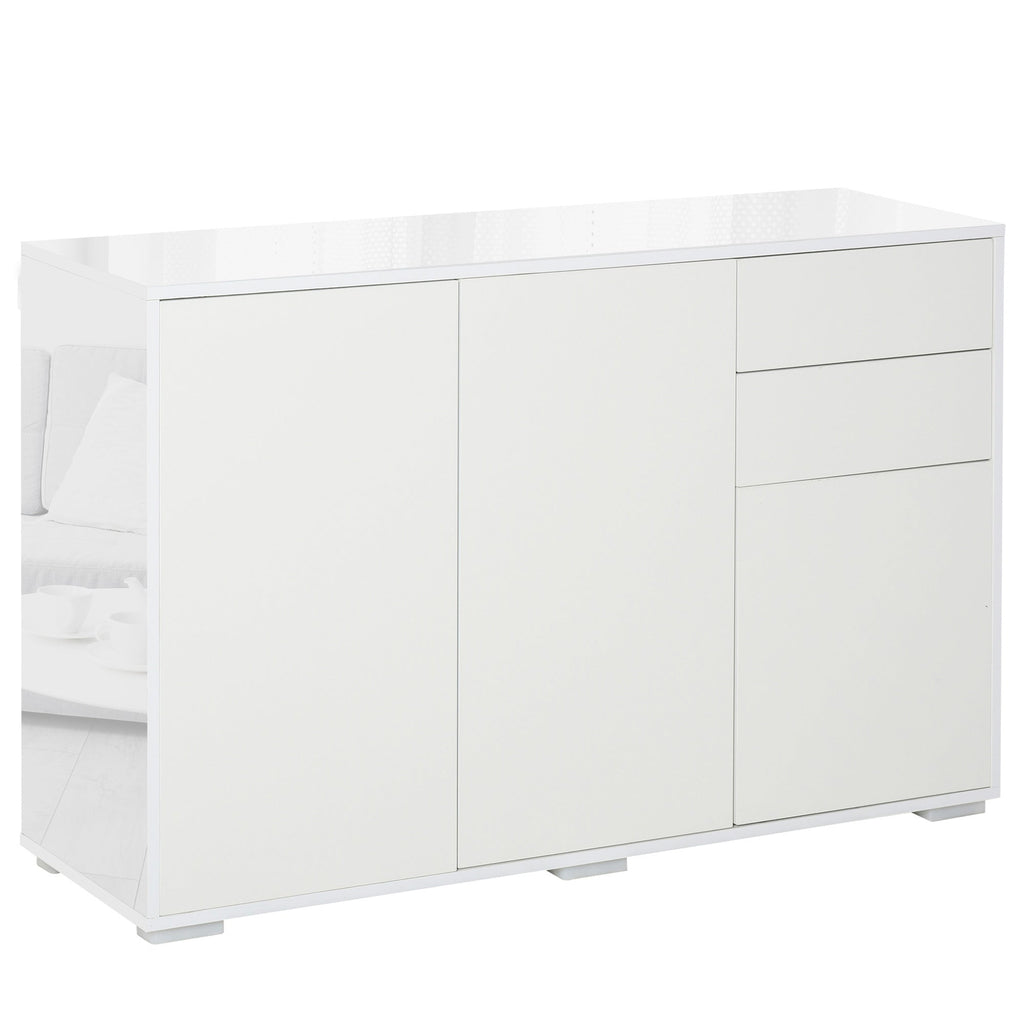 Multiuse cabinet 2 drawers and 2 pressure cabinets, white, white - Borgè