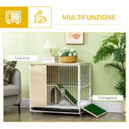 Rabbit Cage with Water Tank and Removable Tray, Chipboard, Steel and PVC, 78x52.5x76.5 cm - Borge' Group Limited