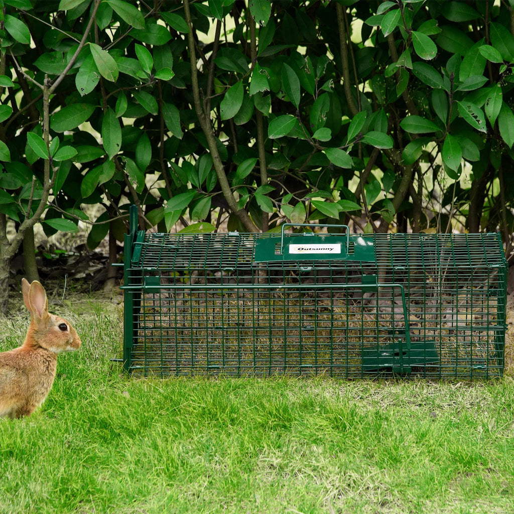 Rat, Mice and Nutria Trap Cage with Single Door, 60x18x20cm, Green - Borge' Group Limited