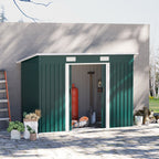 Steel Tool Shed, Garden Shed with 2 Sliding Doors, 261x133x182cm - Borge' Group Limited