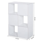 Homond bookcase with 6 white cubic compartments 91.5x29.5x61.5cm - Borgè