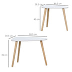 Set 2 Tavolini with a stackable Nordic style tables with wooden legs, white - Borgè