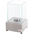 Homcom Biocamino in steel and glass for interior and exterior - gray - Borgè