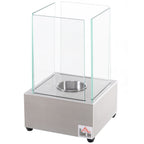 Homcom Biocamino in steel and glass for interior and exterior - gray - Borgè