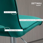 set 2 adjustable and swivel height stools in fabric - green - Borgè