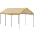 Steel and PE Garden Tent for Small and Medium Cars, 600x295x265-310 cm, Beige - Borge' Group Limited