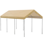 Steel and PE Garden Tent for Small and Medium Cars, 600x295x265-310 cm, Beige - Borge' Group Limited