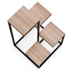 Outsunny shelf for 4 -level plants in steel and wood, 40x40x75.5 cm, brown and black - Borgè