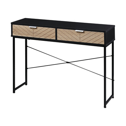 ALEA | Modern Console Table for Entrance and Living Room with 2 Metal Drawers 100x30x75cm - Black - Borgè